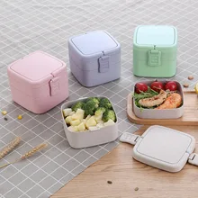 BPA darmowe kwadratowe pudełko na lunch ekologiczny materiał słomy pszennej przenośne pudełko bento Microwaveble pojemnik do przechowywania żywności dla dzieci(China)