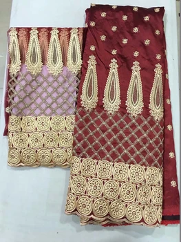 

African George Lace Fabrics High Quality Nigerian Lace Fabric With the blouse For Wedding Beaded Lace Fabric light purpl