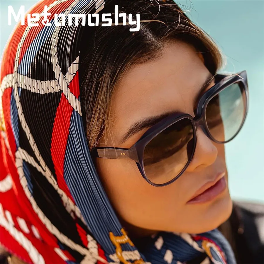 New Metomoshy Brand Cat Eye Sunglasses Large Frame Trendy Women New Personality Irregular Square Ladies Vintage Eyeglasses UV400