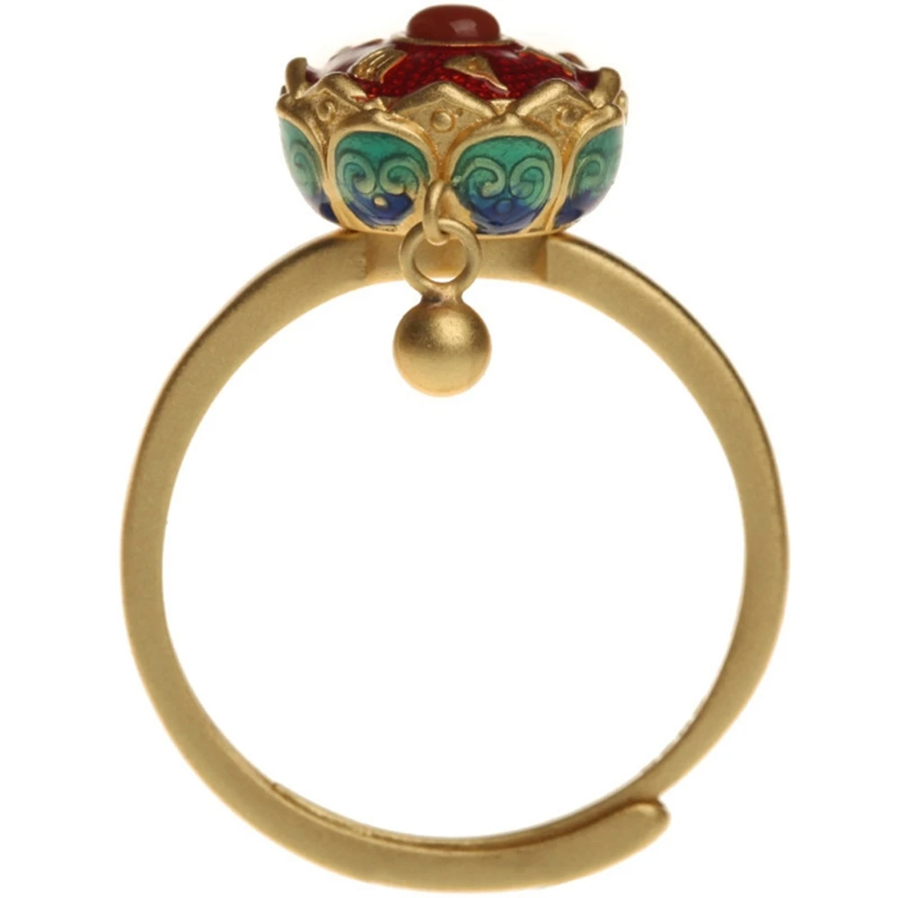Finger Ring Vintage Spinner Rings Jewelry For Women Rotatable Lotus Anti Stress