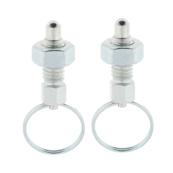 

2 Pcs M6 Steel Spring Plunger Indexing Plungers with Pull Ring