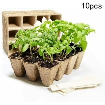 

Vegetable saplings Seed Nursery Cups Seedling Starter Trays 10PCS 12Grids
