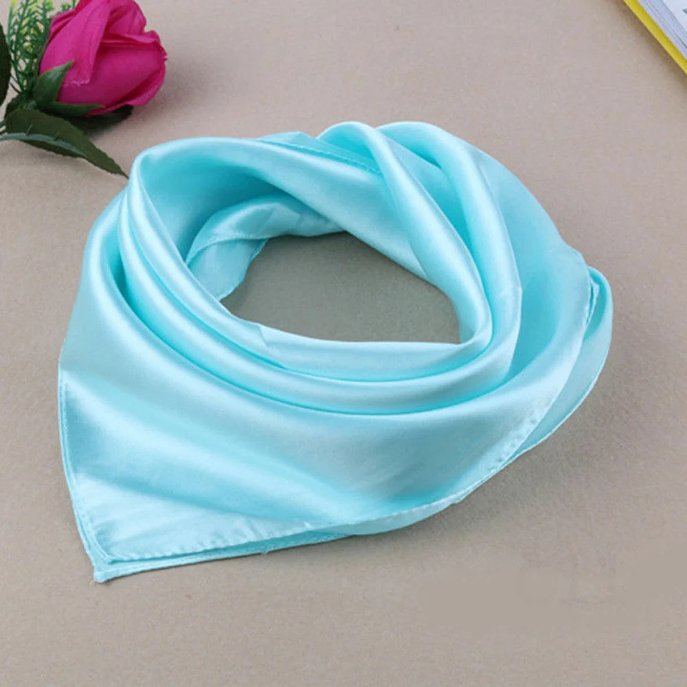 NEW Square scarf hair band for business women party elegant small vintage tight retro head neck silk satin scarf 60cm