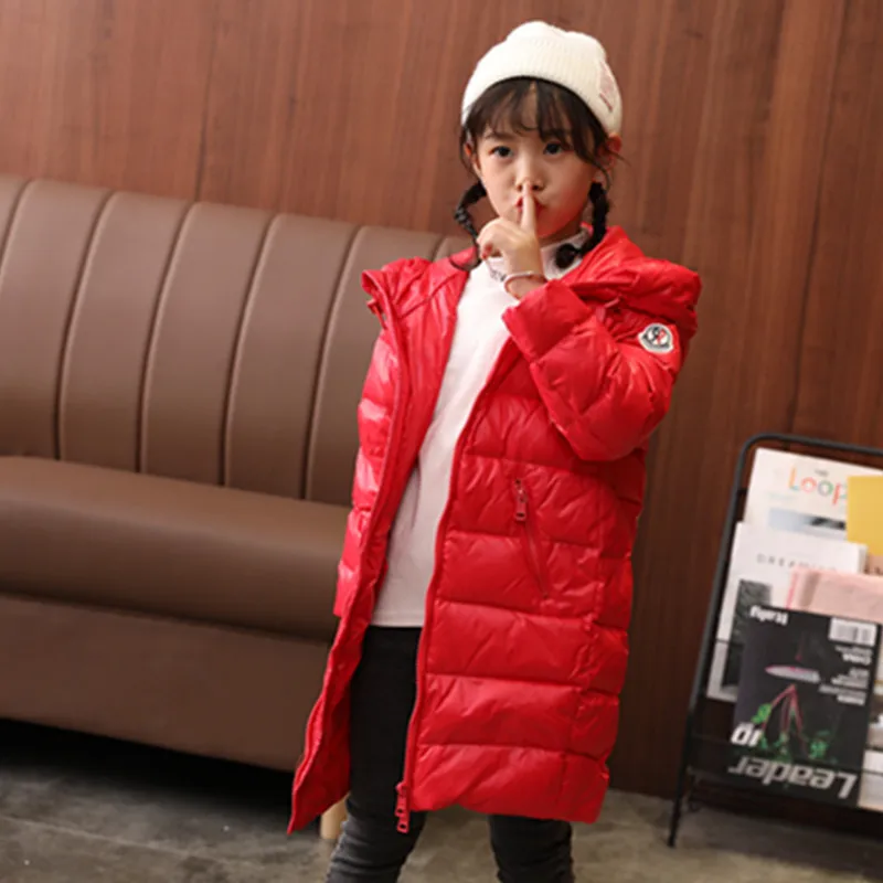 New Style Men And Women Children CHILDREN'S Clothing, down Jacket Hooded Cocoon-Mid-length over-the-Knee Childrenswear Big Boy-P