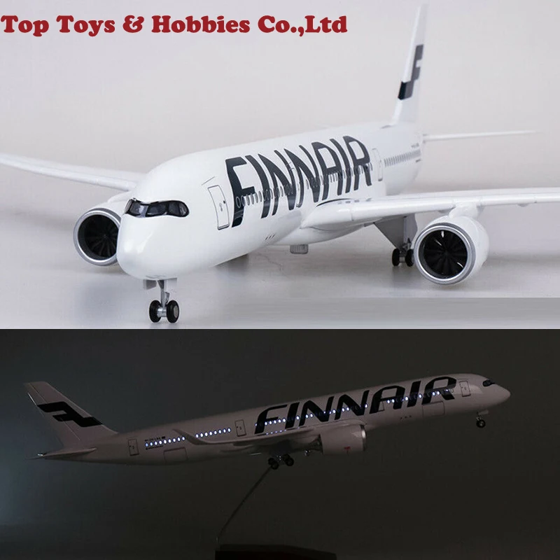 47 см 1/142 A350 FINNAIR авиалайнер модель самолета с светодиодный светильник смола база коллекция игрушек