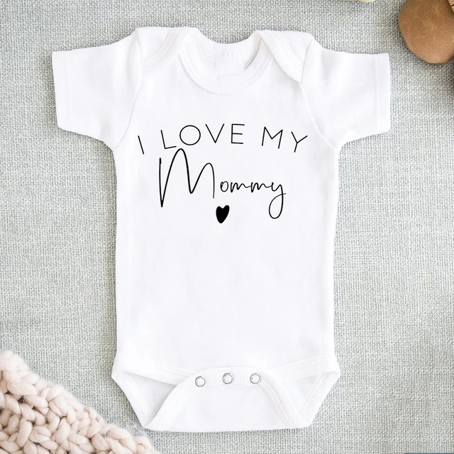 I Love My Daddy/auntie/mommy/uncle Boys Girls Newborn Baby Bodysuit Newborn Casual Round Neck Jumpsuit Funny Print Clothes 3