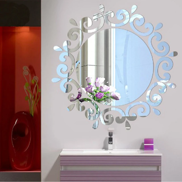 Specchio per il trucco adesivo per specchio 3D decorazione per la casa in  acrilico per camerette per bambini bagno camera da letto arte murale adesivi  murali autoadesivi - AliExpress