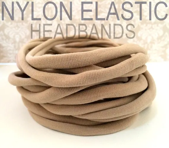 100pcs Wholesale Stretch Nylon Headbands 8mm One Size Fits All Non Dent Bulk Nylon Headbands