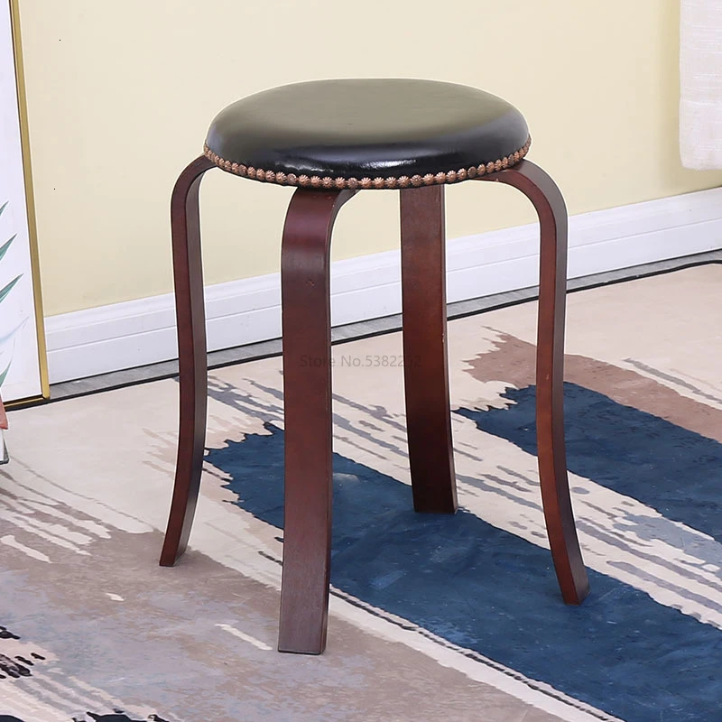 

Northern Europe Wind Song Wooden Bench You Table Stool Small Circle Stool Solid Wood The Bench Household Adult Wooden Bench