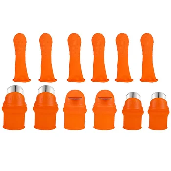 

6 Pcs Garden Silicone Thumb Knife Tools Set- Separator Finger Knife Harvesting Plant Picking Knife Gardening Gifts Plucking Thum