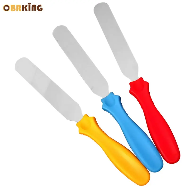 OBRKING Cake Tools Stainless Steel Cream Butter Cake Spatula Scraper Cream Spatula Mixing Cake Butter Decorating Baking Tools