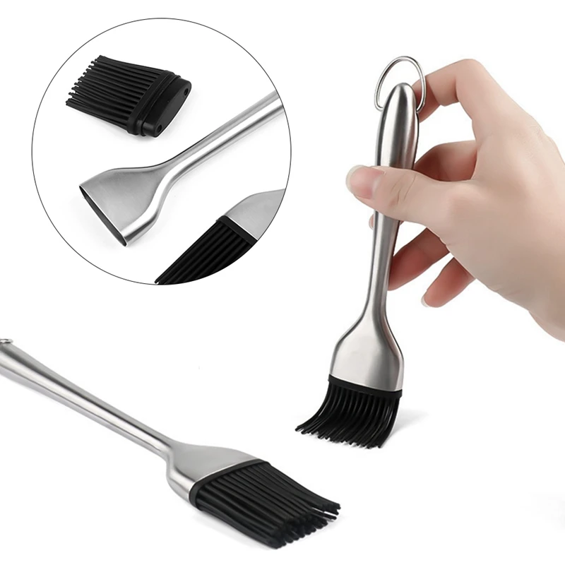Stainless Steel Handle Brebecue Brushes Silicone Pastry Brushes BBQ Cake Pastry Oil Cooking Basting Tools Kitchen Gadget Stainless Steel Handle Brebecue Brushes Silicone Pastry Brushes BBQ Cake Pastry Oil Cooking Basting Tools Kitchen Gadget