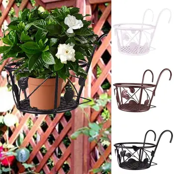 

Handrail Hanging Flowerpot Bracket Iron Art Planter Pot Holder Planter Supporting Flowerpot Shelf