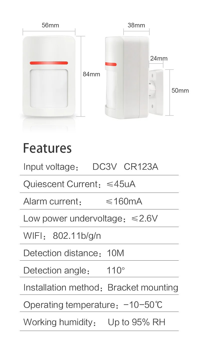 Zigbee WiFi инфракрасный PIR детектор движения для беспроводной домашней охранной сигнализации с приложением Tuya дистанционное управление