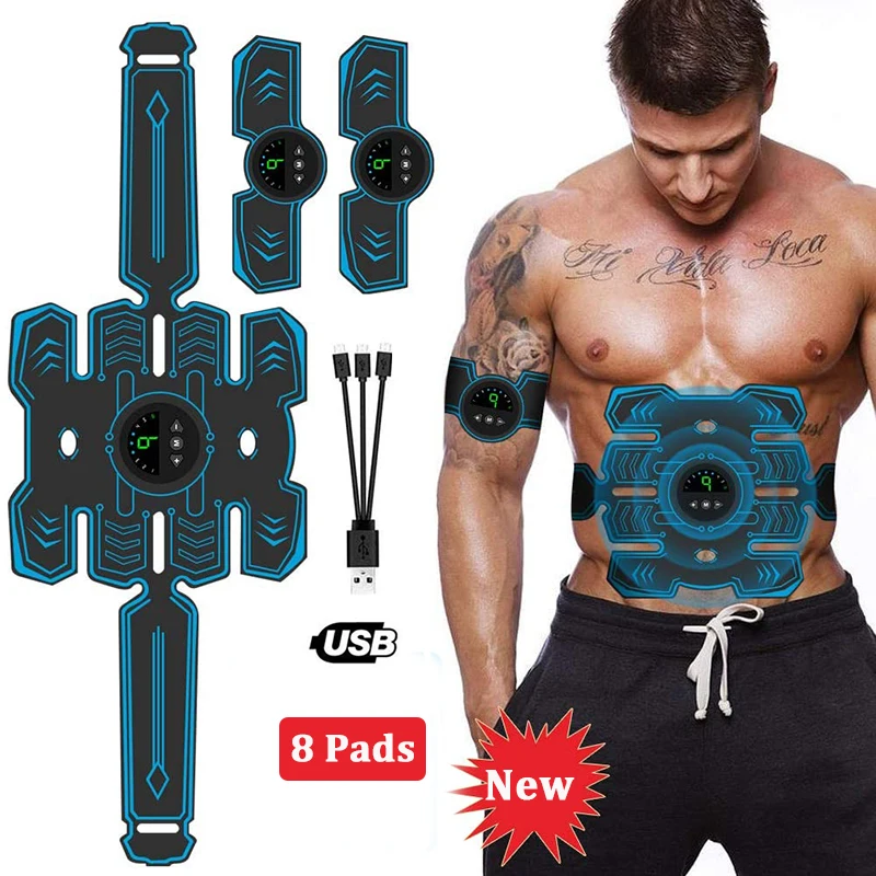 Eléctrico estimulador muscular Abdominal EMS entrenador Toner Abdomen de estimulación muscular Abs Fitness equipo para la pierna del brazo de masaje en la espalda
