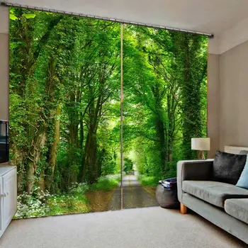 

green forest 3d curtains Luxury 3D Window Curtains For Living Room Bedroom Customized size blackout curtains