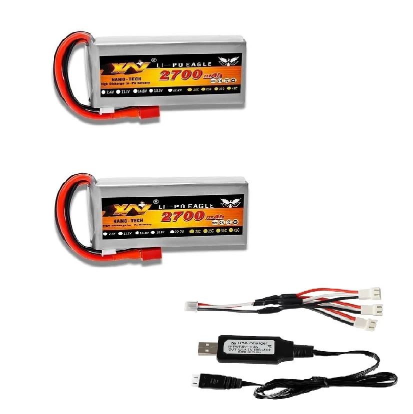 RC Lipo Battery 2s 7 4 V 2700mAh 40C Max 60C/зарядное устройство для Wltoys 12428 12423 Car feiyue 03 Q39 Обновление