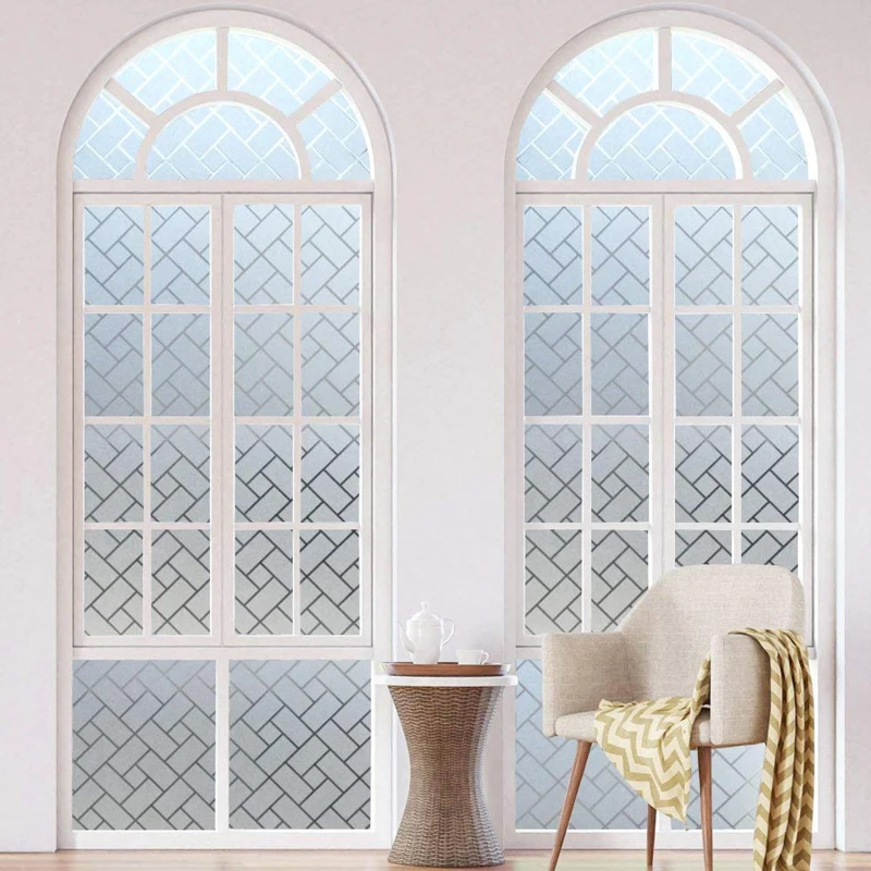 

Window Film privacy Frosted Static Privacy Decoration Self Adhesive for UV Blocking Heat Control Glass Window Wall Stickers
