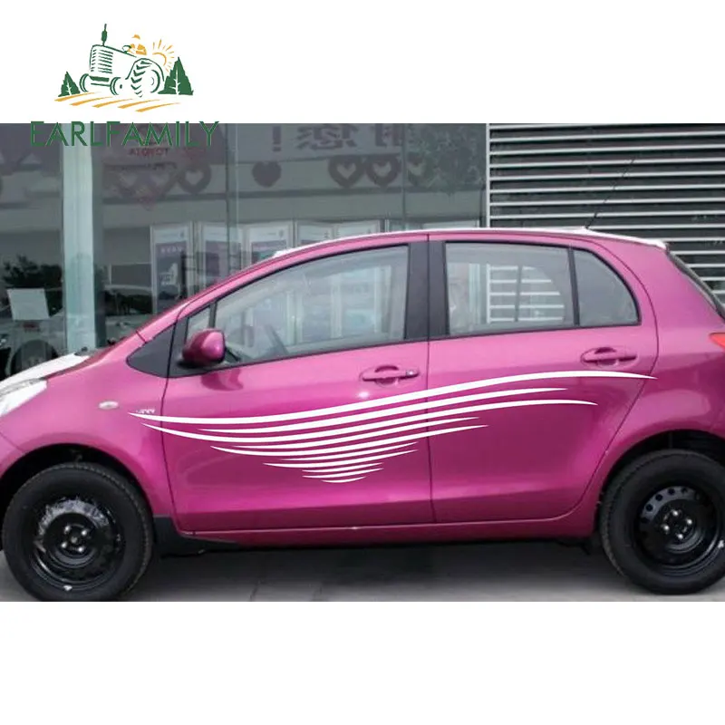 EARLFAMILY, 200 см* 34 см, 2x Pinstripes, гоночные наклейки на двери, графика, автомобильные наклейки, виниловые автомобильные комплекты, наклейки, наклейка, автомобильные аксессуары