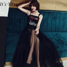 Это Yiya выпускное платье без рукавов, с вырезом лодочка А-силуэта платья женские вечерние платья с блестками Спагетти ремень Vestidos de gala E807