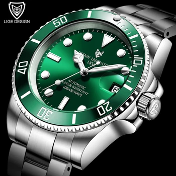 

2020 LIGE Design New Fashion Men Mechanical Watches For Mens Business Automatic Clock Male Waterproof Date All Steel Wristwatch