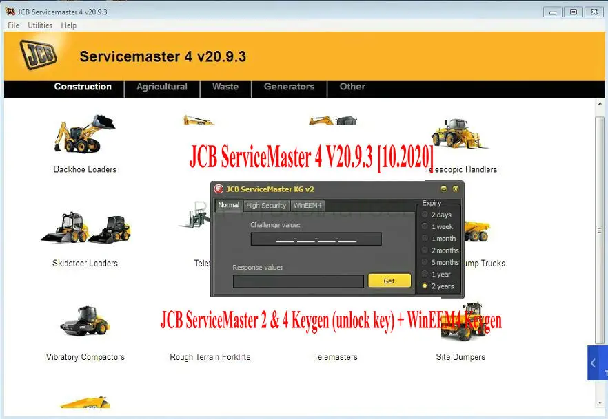 JCB ServiceMaster 4 v20.9.3+JCB ServiceMaster 2 & 4 Keygen (unlock key) + WinEEM4 Keygen _1_副本