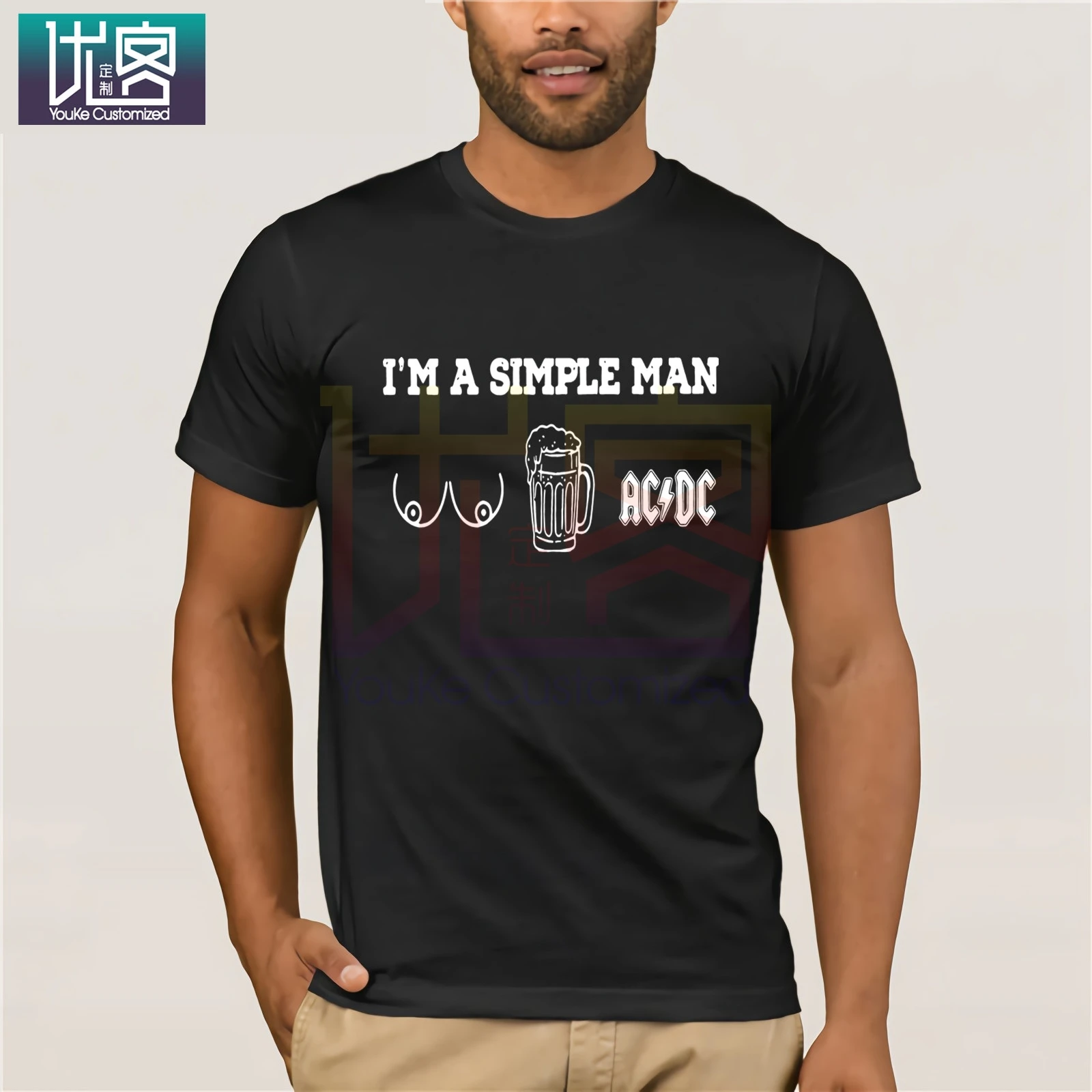 I'm A Simple Man I Like Boobs Beer And AC & футболка DC Забавные футболки хлопковые топы