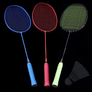 

Ultralight 6U Badminton Racket Professional Carbon Portable Free Grips Sports ENA88
