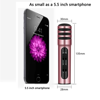 

Handheld Microphone Phone K Song Condenser Microphone Universal K-Live Portable Smart Microphone external accompaniment
