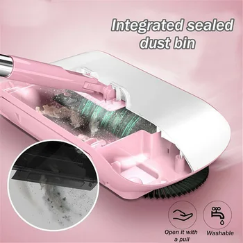 

2 in 1 Hand Push Lazy Cleaning Sweeping Broom Set Home Sweeper with Rags QP2