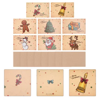 

8 Sets of Christmas Greeting Cards Blessing Cards with Envelopes (Random Style)
