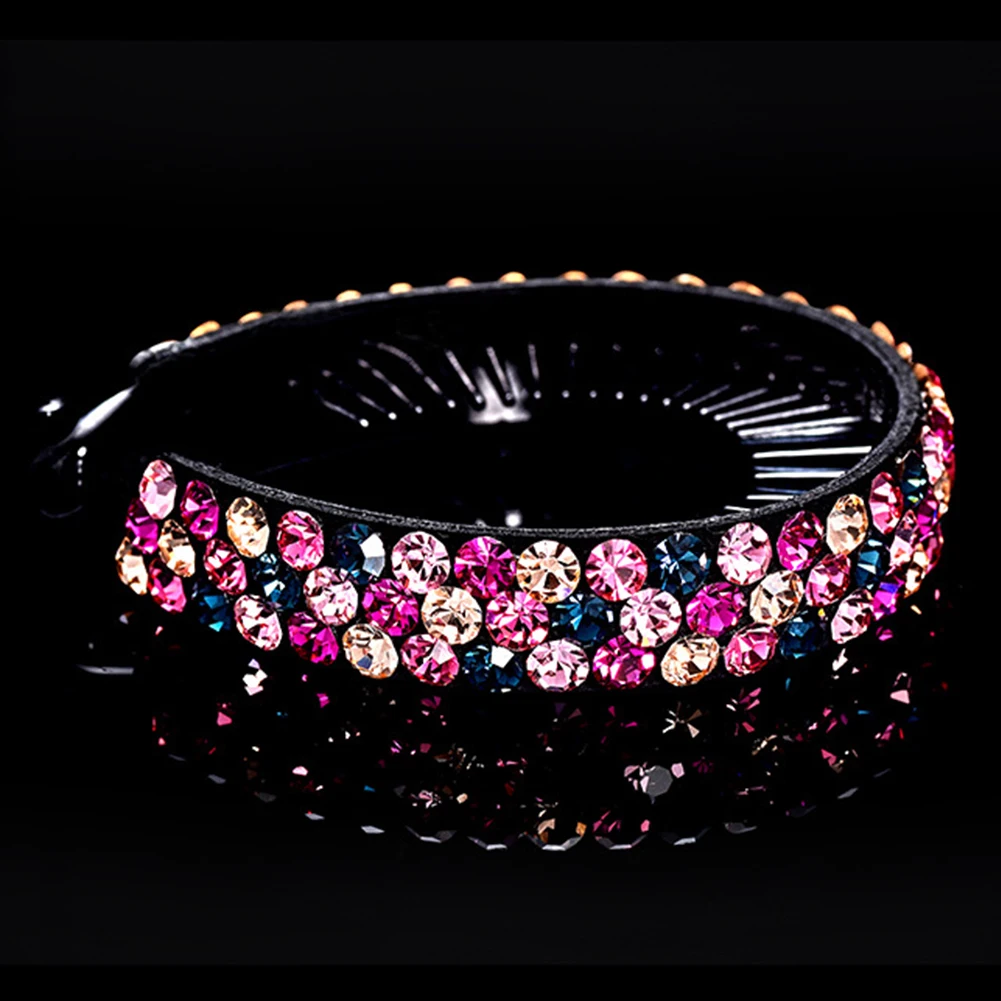 Women Styling Elegant Daily Floral Pattern Hairpin Easy Apply Dating Accessories Hair Claw Jewelry Rhinestone Fashion Headwear - Цвет: Colorful
