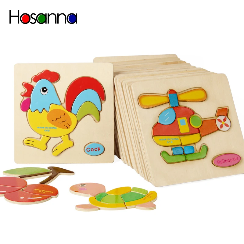 N Tsi Del Bambino Giocattoli Di Puzzle Di Legno Per I Bambini In Via Di Sviluppo Puzzle Educativi Per Bambini Giocattoli Per I Bambini Gioco Cartone Animato Animale Regalo 3 Anni Wooden Puzzle