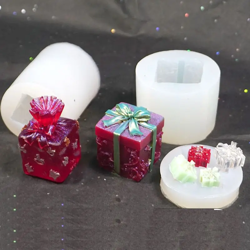 

Epoxy Resin Candle Silicone Mold Christmas Gift Box Soap Resin Casting Making 1 Pc