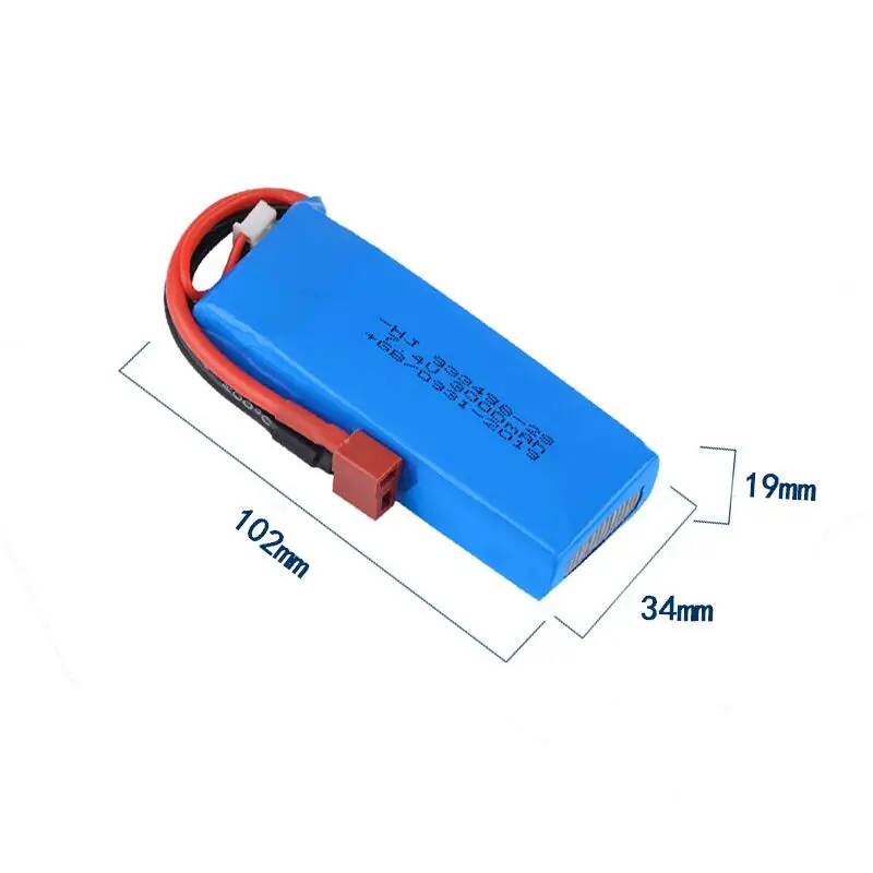 Для Wltoys 144001 Car 2s 7 4 V 3000mAh Улучшенная литий полимерная батарея T Plug для 1/14 RC Boat Lipo Battery