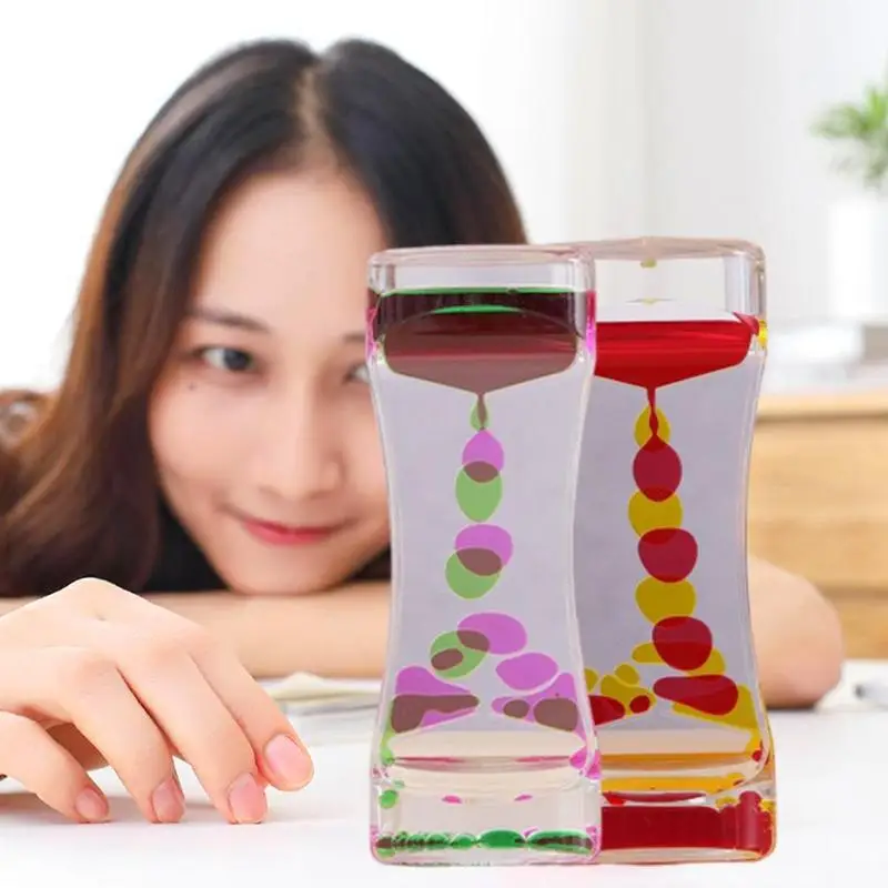 Juguete sensorial de temporizador líquido para niños, herramienta sensorial educativa de tiempo de salida, decoración para habitación, oficina y escritorio, regalo para amigos, novedad