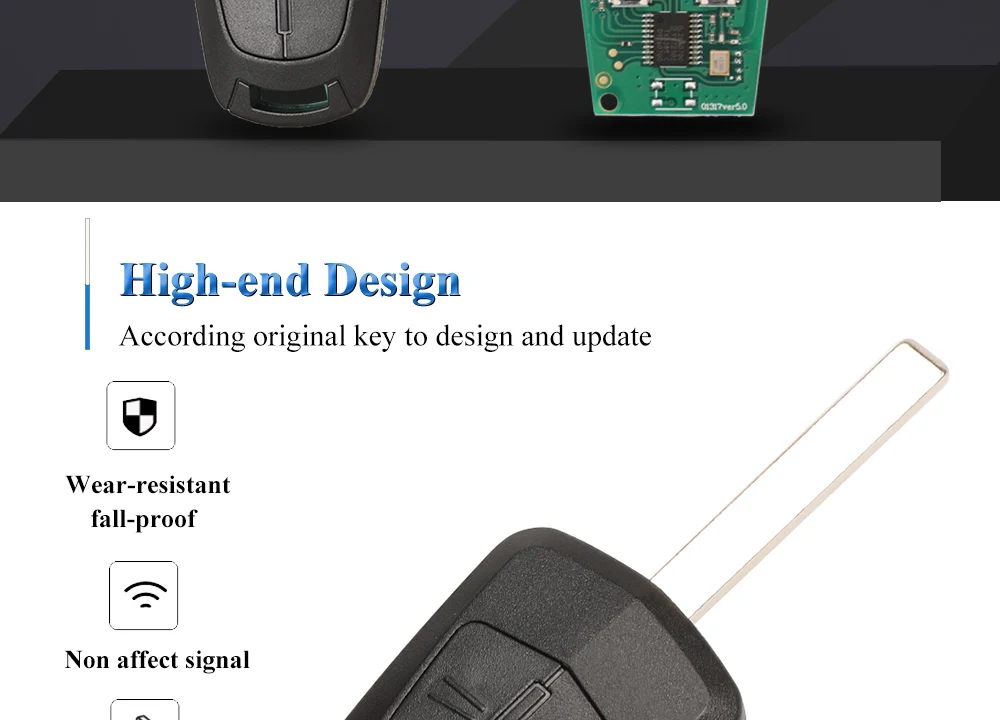 Jingyuqin 433Mhz ID46-pcf7941 Auto-Fernbedienungsschlüssel für Opel / Vauxhall Astra H 2004-2009 Zafira B 2005-2013 Corsa D 2007-2012 Meriva B – Detail 2