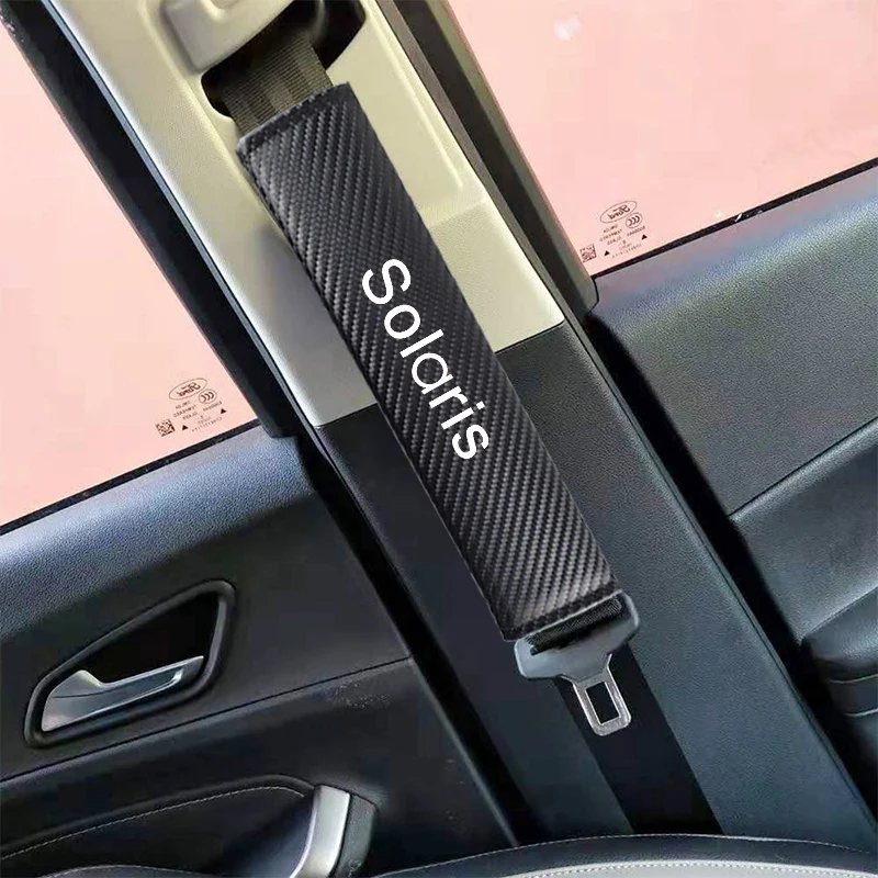 2PC Car Seat Belt Shoulder Pad Cover for Hyundai Solaris Comfort Pads Car Seatbelt Safety Cushion Car-styling