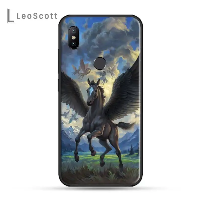 xiaomi leather case design Running horse Phone Case For Xiaomi Redmi 7 8 9t 9se k20 mi8 max3 lite 9 note 9s 10 pro cases for xiaomi blue