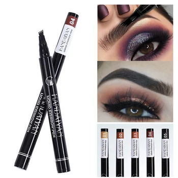 

Hot Sale Microblading Eyebrow Tattoo Pen Waterproof Eye Makeup 5 Colors Easy Use Eyebrow Pen Deep Color Pencil Eyebrow