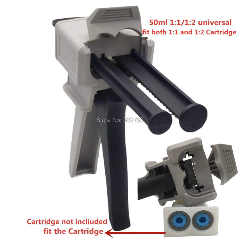 50ml/75ml 1:1/1:2/10:1/1:10 Manual Epoxy Applicator Gun Dual Component Glue Adhesive Cartridge Applicator Caulk Gun Caulking Gun