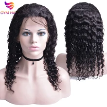 Глубокая волна парик 13x4 Синтетические волосы на кружеве человеческих волос парики для чернокожих Для женщин 150% Окаймленный парик из бразильских человеческих волос с детскими волосами, не Реми