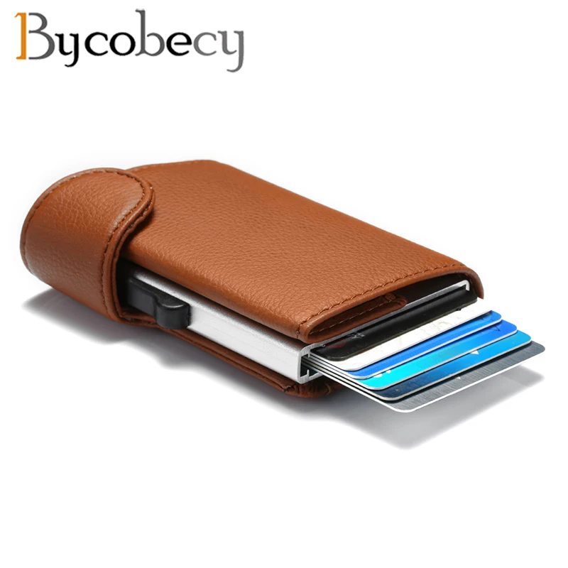 Алюминиевый держатель для кредитных карт BYCOBECY металлический с RFID блокировкой