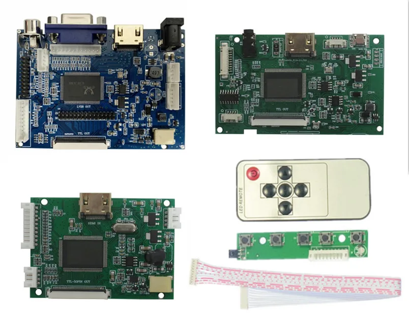 

LCD Drive Control Board HDMI-Compatible VGA AV For 800*480 AT070TN90 92 94 AT065TN14 20000938-00 30 31 Raspberry Pi Driver Board