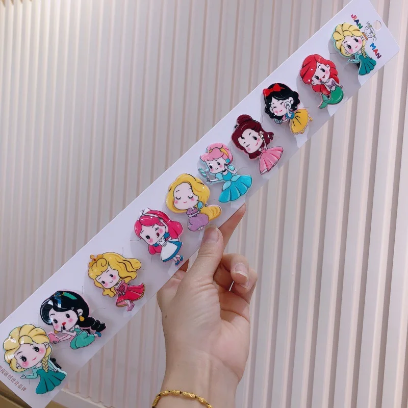 2 Pieces/Random Disney Children's Hairpin Cute Cartoon Princess Mickey Bear Aisha Demon Killer Girl Headdress girl | Аксессуары для