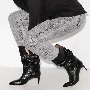 

2020 autumn winter show new high-heeled serpentine boots
