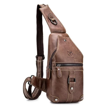 

Bullcaptain Genuine Leather Men Messenger Bag Casual Crossbody Bag Fashion Men'S Handbag Men Chest Bag Male Shoulder Bag