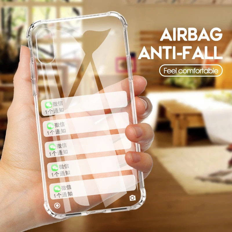 Transparent Shockproof Airbag Silicone TPU Case For iPhone 11 10 X XS Max XR Ultra Slim Phone Cover Pro Fundas |