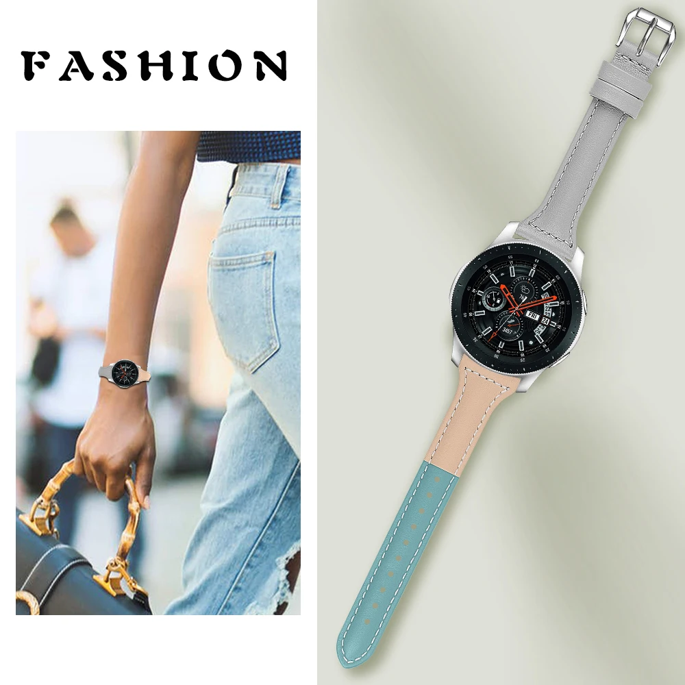 Кожаный ремешок для samsung Galaxy Watch 46 мм gear S3 Frontier/S3 классический кожаный ремешок 22 мм ремешок для часов huawei Watch GT браслет