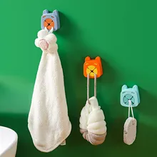 

Creative Home Hook For Towel Stopper Dish Cloth Perforated Rag Stopper Hand Towel Storage Bathroom Kitchen Decor Storage Rack